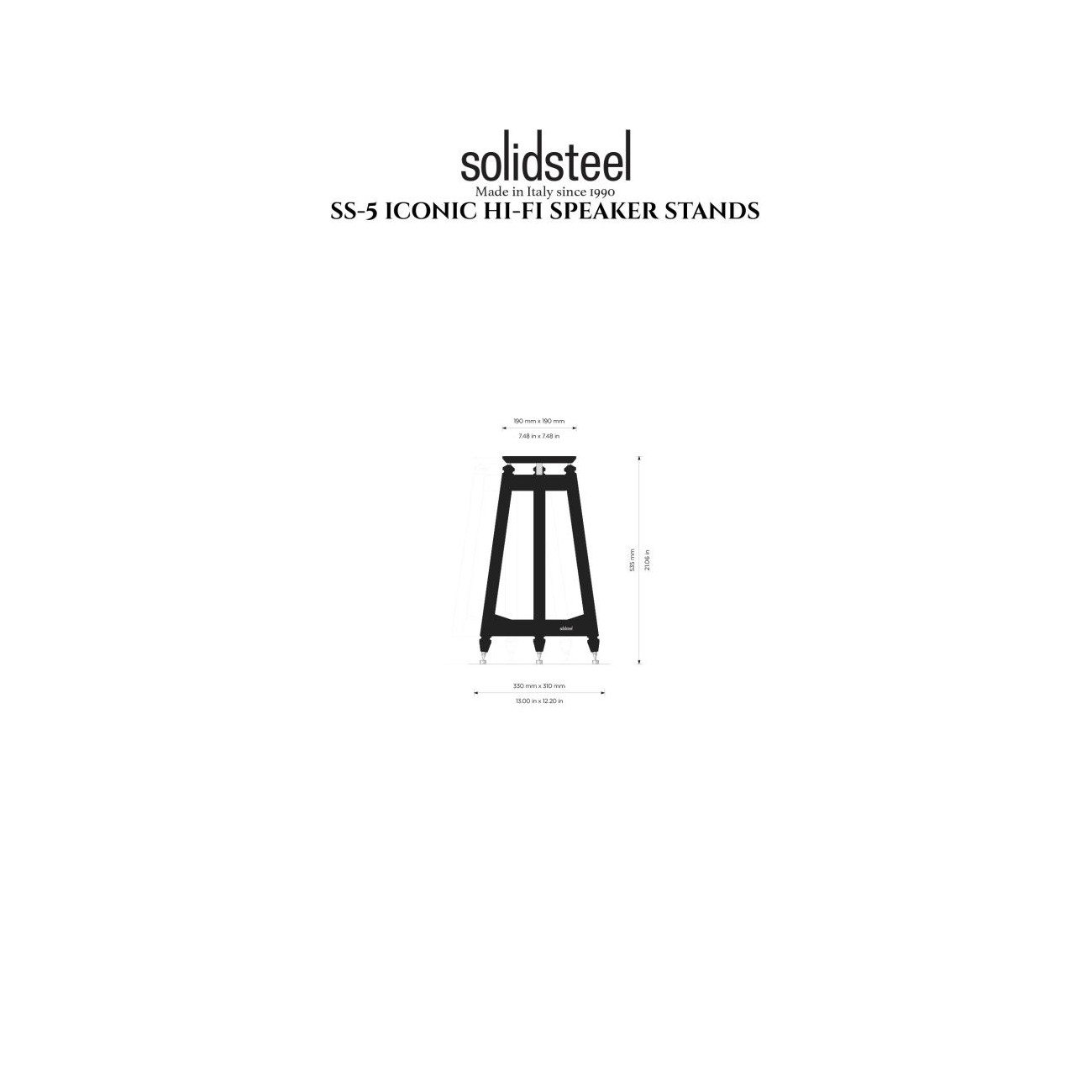 SolidSteel SS-5 Speaker Stand Black
