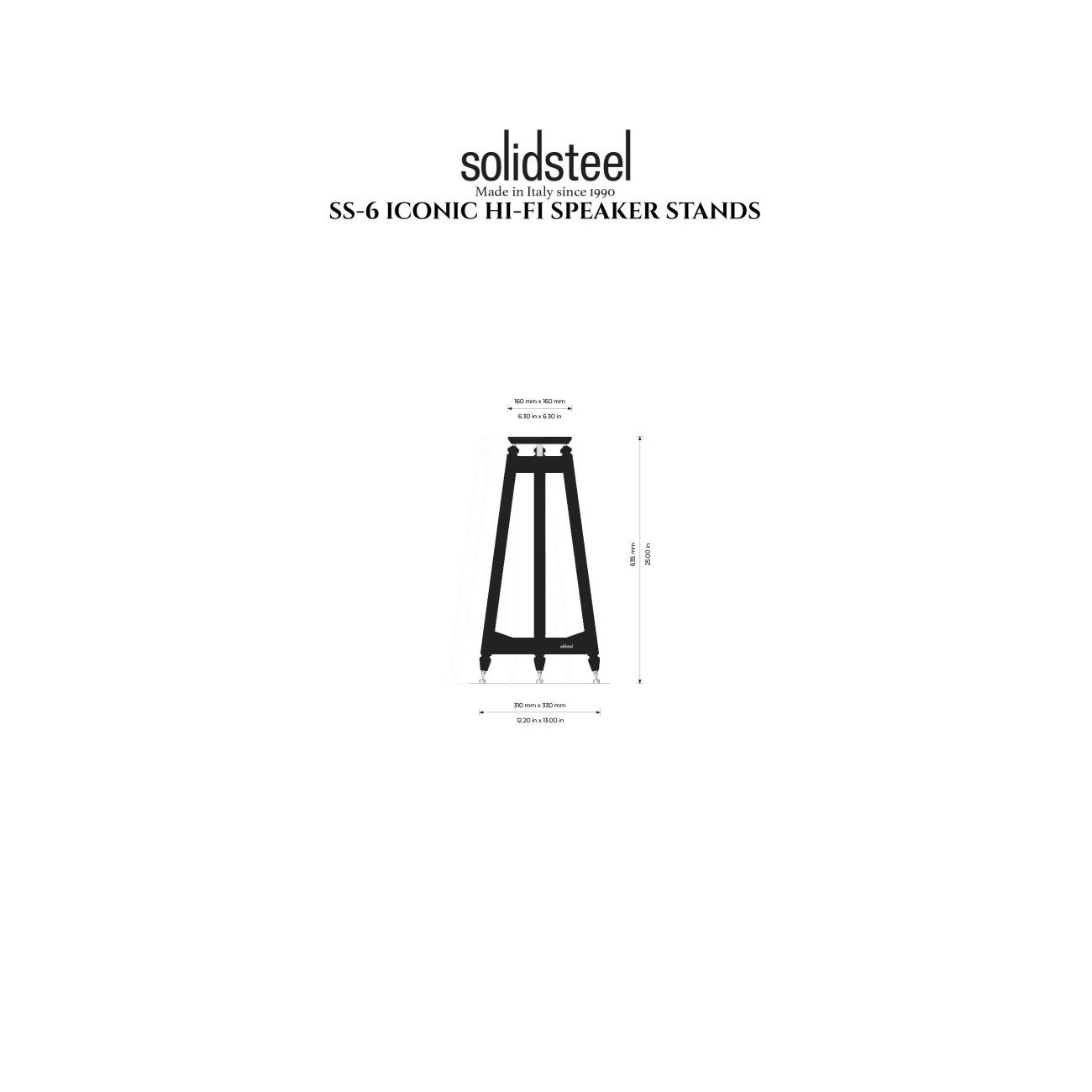 SolidSteel SS-6 Speaker Stand Black