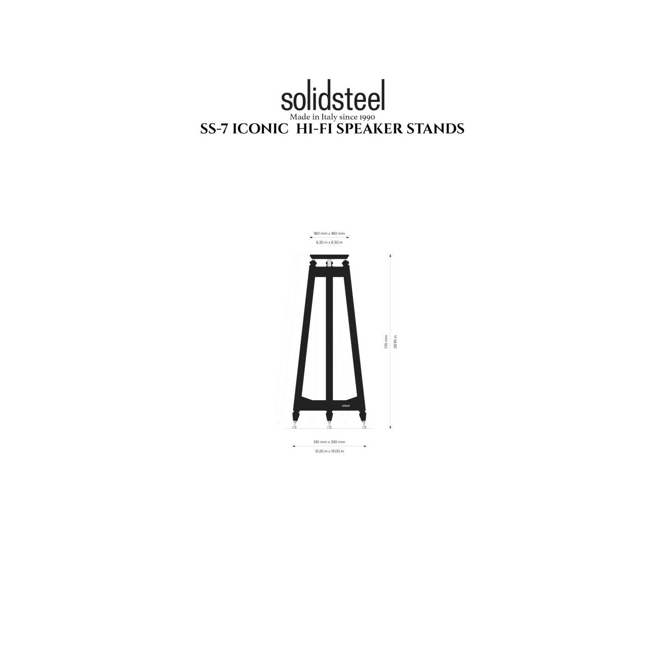 SolidSteel SS-7 Speaker Stand Black