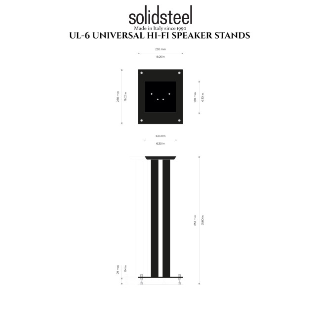 SolidSteel UL-6 Speaker Stand Black