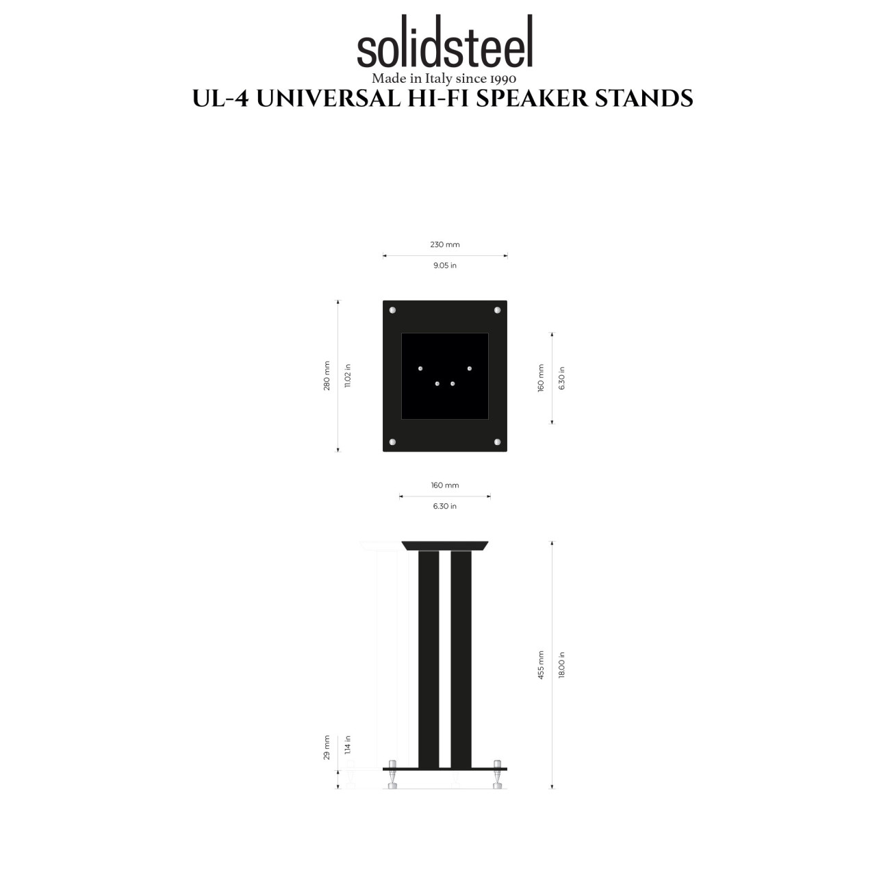 SolidSteel UL-4 Speaker Stand Black