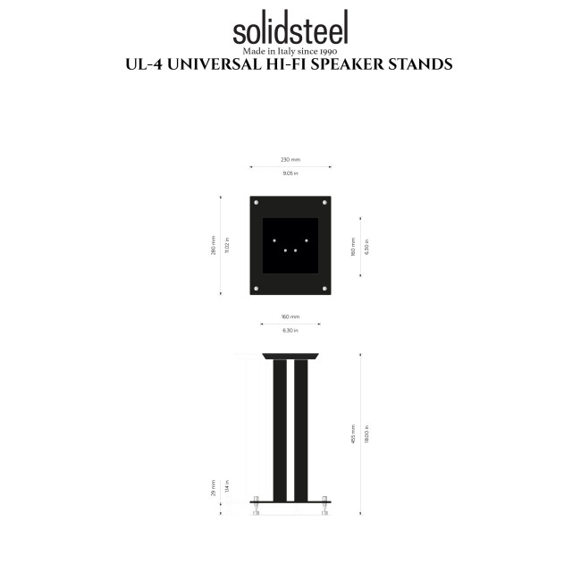 SolidSteel UL-4 Speaker Stand Black