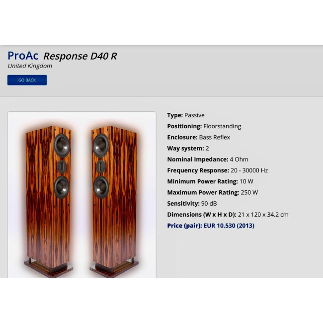 ProAc Response D40R Ribbon Cherry* (*PRE-OWNED)